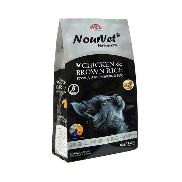 Nourvet Natural Cat Food - Chicken & Brown Rice 1 kg
