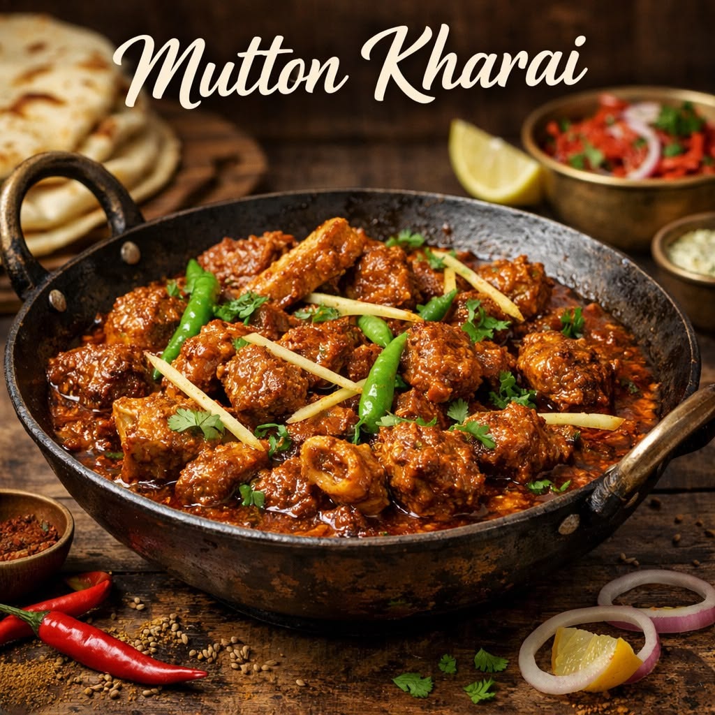 Mutton Karahi + Desi  Ghee